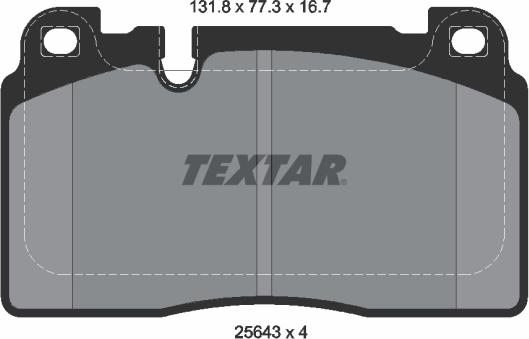 Textar 2564305 - Piduriklotsi komplekt,ketaspidur onlydrive.pro