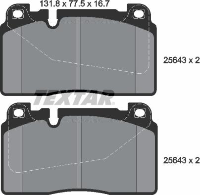 Textar 2564301 - Piduriklotsi komplekt,ketaspidur onlydrive.pro