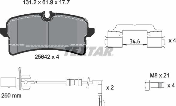 Textar 2564201 - Bremžu uzliku kompl., Disku bremzes onlydrive.pro