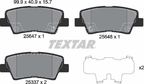 Textar 2564701 - Brake Pad Set, disc brake onlydrive.pro