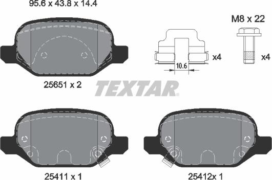 Textar 2565101 - Brake Pad Set, disc brake onlydrive.pro
