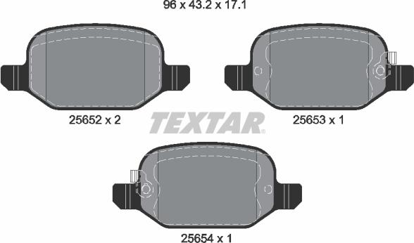 Textar 2565201 - Brake Pad Set, disc brake onlydrive.pro