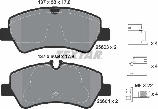 Textar 2560301 - Piduriklotsi komplekt,ketaspidur onlydrive.pro