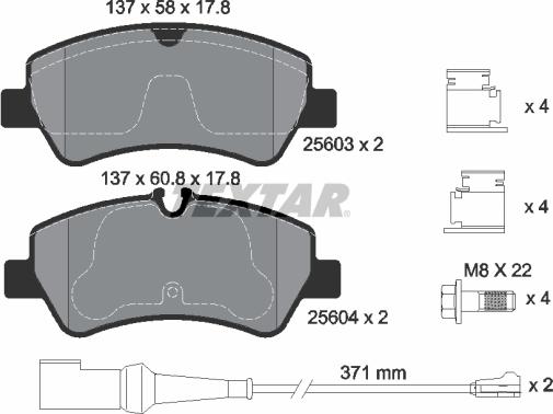 Textar 2560303 - Bremžu uzliku kompl., Disku bremzes onlydrive.pro