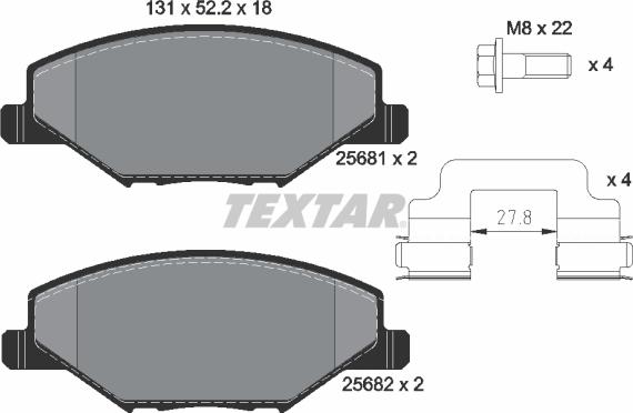 Textar 2568101 - Brake Pad Set, disc brake onlydrive.pro