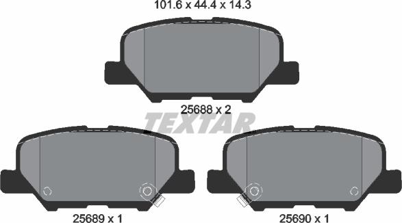 Textar 2568801 - Brake Pad Set, disc brake onlydrive.pro