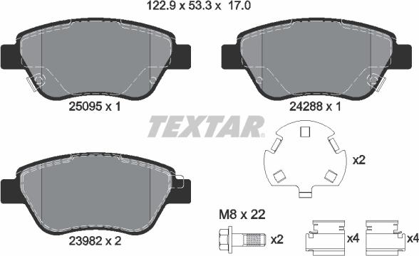 Textar 2509501 - Brake Pad Set, disc brake onlydrive.pro