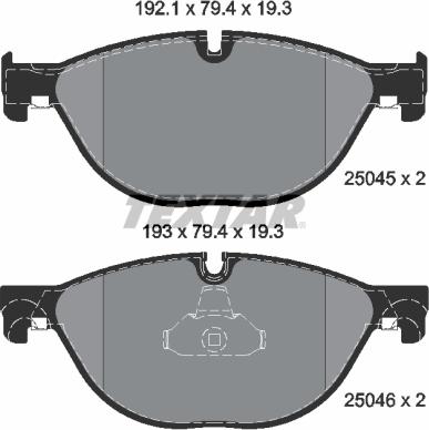 Textar 2504501 - Piduriklotsi komplekt,ketaspidur onlydrive.pro