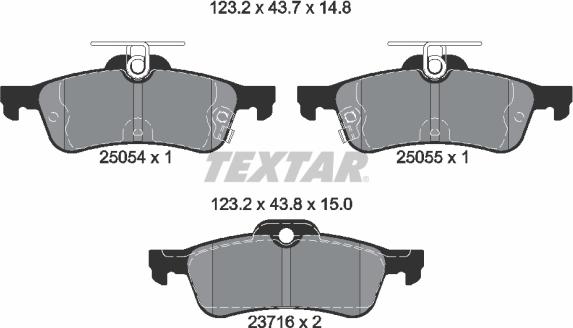 Textar 2505401 - Brake Pad Set, disc brake onlydrive.pro