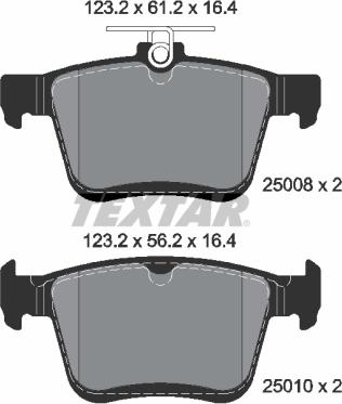 Textar 2500801 - Brake Pad Set, disc brake onlydrive.pro