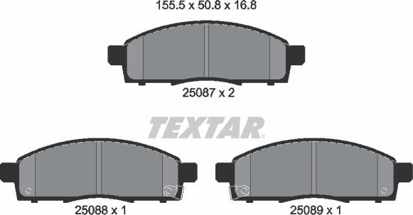 Textar 2508701 - Stabdžių trinkelių rinkinys, diskinis stabdys onlydrive.pro