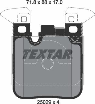 Textar 2502902 - Тормозные колодки, дисковые, комплект onlydrive.pro