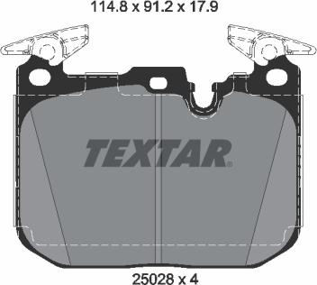 Textar 2502805 - Stabdžių trinkelių rinkinys, diskinis stabdys onlydrive.pro