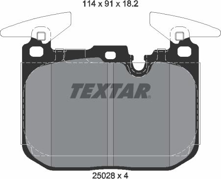 Textar 2502801 - Stabdžių trinkelių rinkinys, diskinis stabdys onlydrive.pro