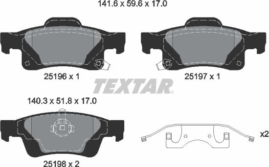 Textar 2519603 - Brake Pad Set, disc brake onlydrive.pro