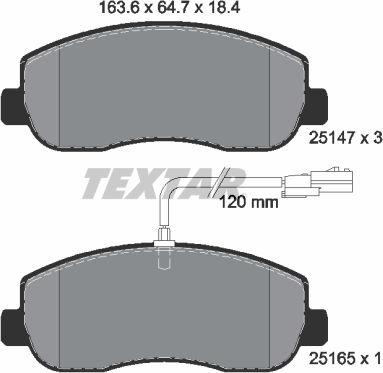 Textar 2514701 - Bremžu uzliku kompl., Disku bremzes onlydrive.pro