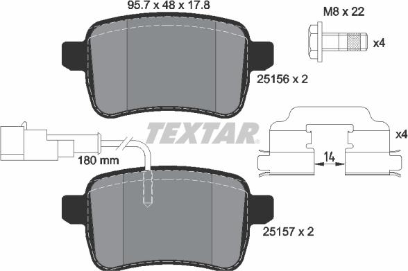Textar 2515601 - Brake Pad Set, disc brake onlydrive.pro