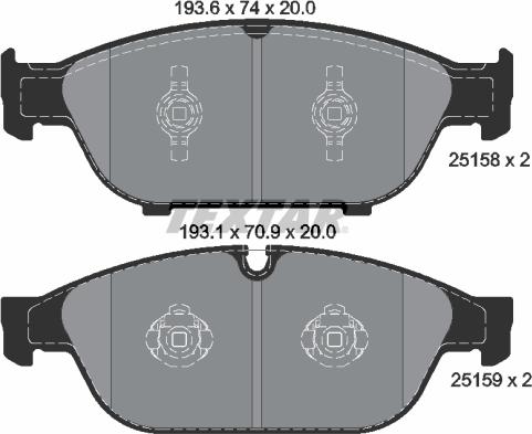 Textar 2515802 - Brake Pad Set, disc brake onlydrive.pro