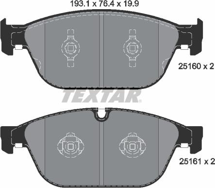 Textar 2516002 - Brake Pad Set, disc brake onlydrive.pro