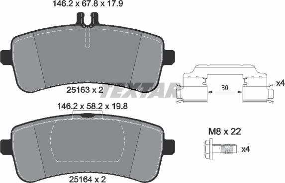 Textar 2516301 - Brake Pad Set, disc brake onlydrive.pro