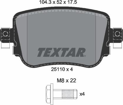 Textar 2511003 - Brake Pad Set, disc brake onlydrive.pro