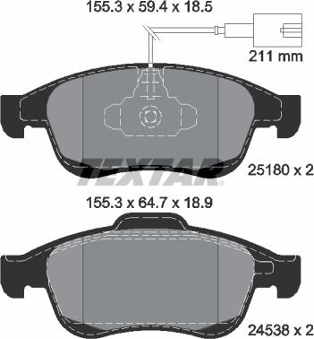 Textar 2518001 - Jarrupala, levyjarru onlydrive.pro