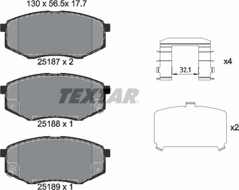 Textar 2518701 - Тормозные колодки, дисковые, комплект onlydrive.pro