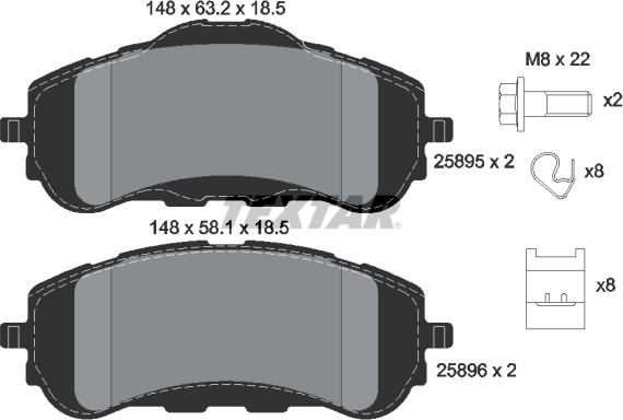 Textar 2589501 - Brake Pad Set, disc brake onlydrive.pro