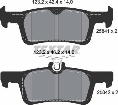 Textar 2584104 - Stabdžių trinkelių rinkinys, diskinis stabdys onlydrive.pro