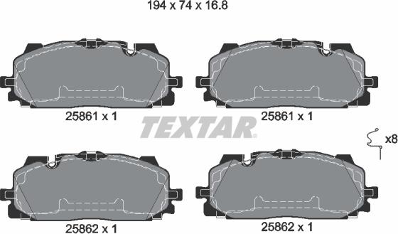 Textar 2586101 - Brake Pad Set, disc brake onlydrive.pro