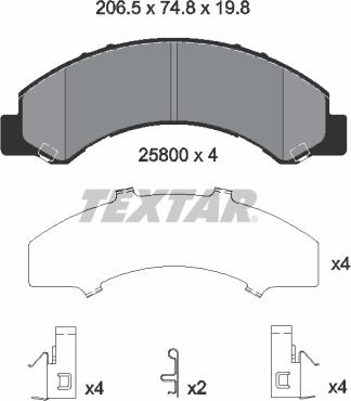 Textar 2580001 - Brake Pad Set, disc brake onlydrive.pro