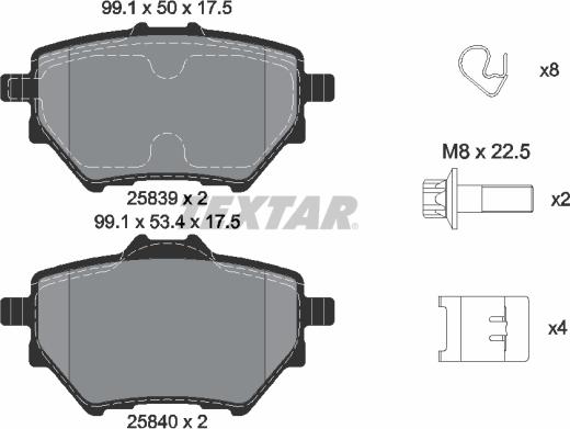 Textar 2583901 - Brake Pad Set, disc brake onlydrive.pro