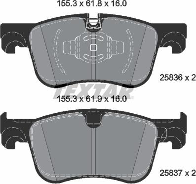 Textar 2583605 - Brake Pad Set, disc brake onlydrive.pro