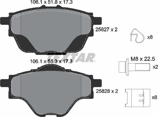 Textar 2582701 - Brake Pad Set, disc brake onlydrive.pro