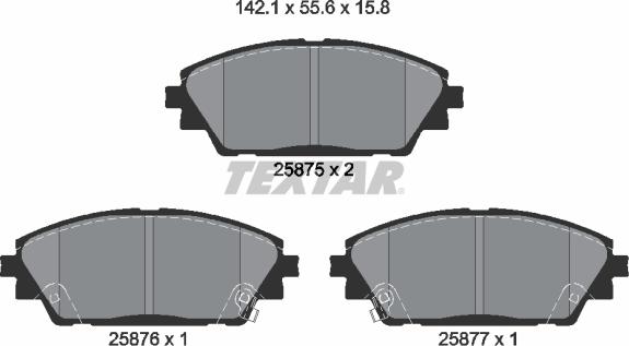 Textar 2587501 - Brake Pad Set, disc brake onlydrive.pro