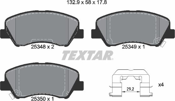 Textar 2534801 - Piduriklotsi komplekt,ketaspidur onlydrive.pro