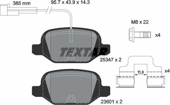 Textar 2534701 - Brake Pad Set, disc brake onlydrive.pro