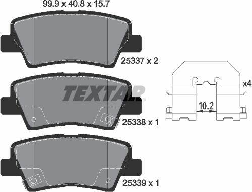 Textar 2533701 - Тормозные колодки, дисковые, комплект onlydrive.pro