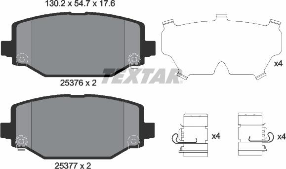 Textar 2537601 - Piduriklotsi komplekt,ketaspidur onlydrive.pro