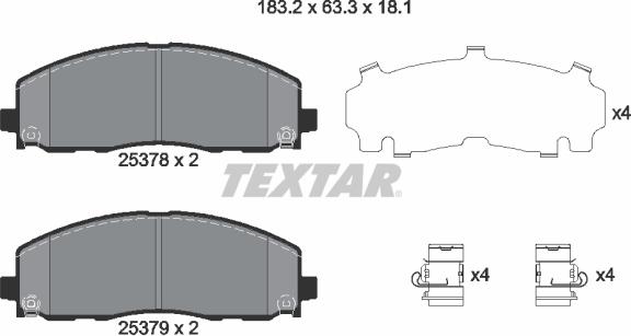 Textar 2537801 - Brake Pad Set, disc brake onlydrive.pro