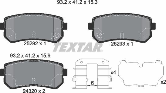 Textar 2529201 - Stabdžių trinkelių rinkinys, diskinis stabdys onlydrive.pro