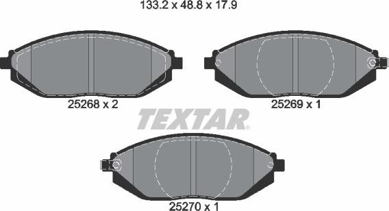 Textar 2526801 - Brake Pad Set, disc brake onlydrive.pro