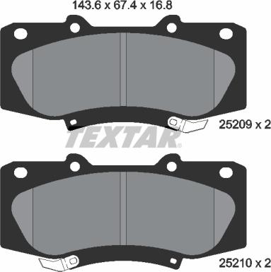 Textar 2520901 - Brake Pad Set, disc brake onlydrive.pro