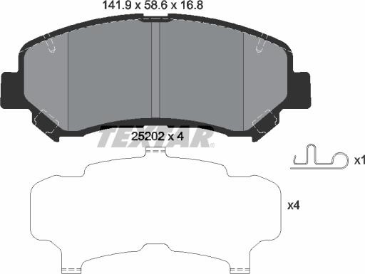 Textar 2520201 - Stabdžių trinkelių rinkinys, diskinis stabdys onlydrive.pro