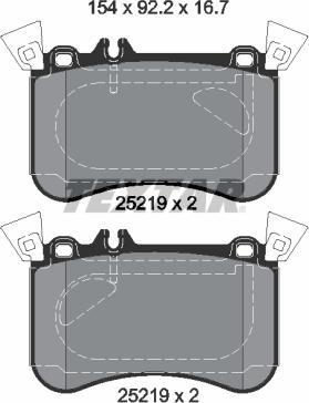 Textar 2521905 - Brake Pad Set, disc brake onlydrive.pro