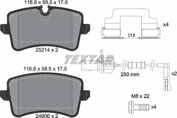 Textar 2521404 - Тормозные колодки, дисковые, комплект onlydrive.pro