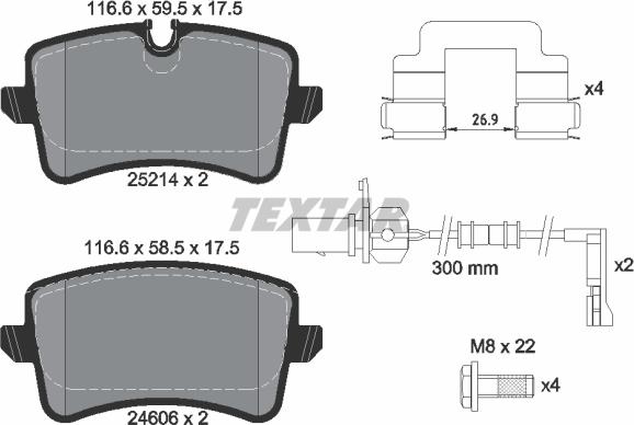 Textar 2521401 - Piduriklotsi komplekt,ketaspidur onlydrive.pro