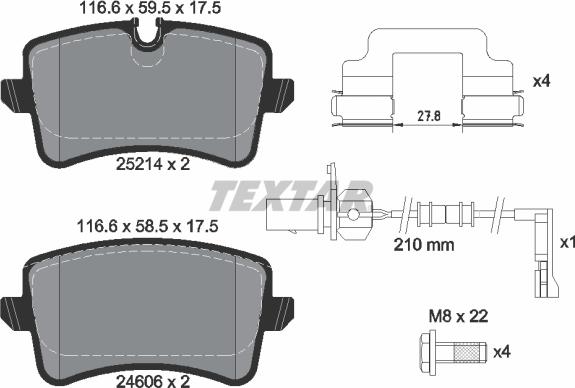 Textar 2521413 - Bremžu uzliku kompl., Disku bremzes onlydrive.pro