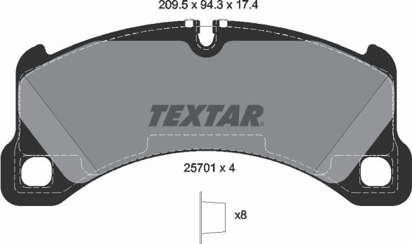 Textar 2570101 - Piduriklotsi komplekt,ketaspidur onlydrive.pro