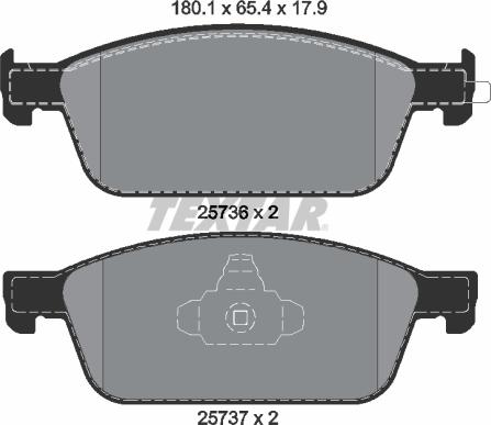 Textar 2573601 - Stabdžių trinkelių rinkinys, diskinis stabdys onlydrive.pro